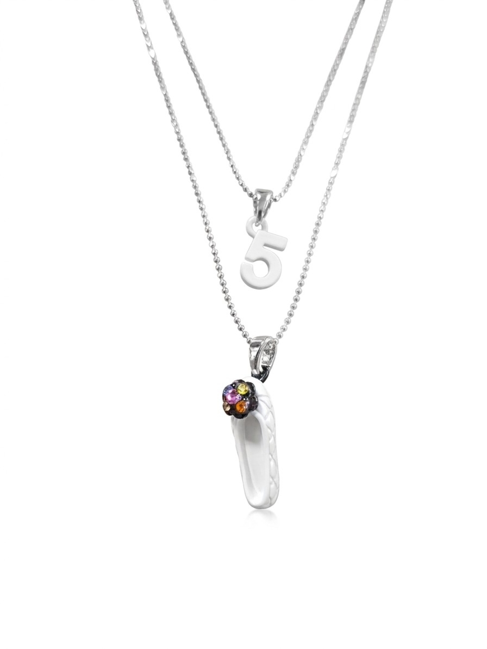 no.5 chanel style shoes Layered Necklace with Flip-Flop Charm